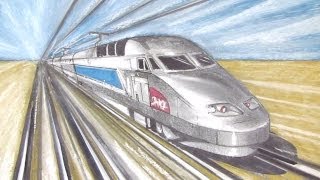 How to Draw a Train in 1-Point Perspective