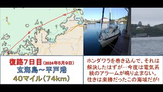 電気系統のアラームが鳴り止まない･･航海科の私が最も不得意とするエンジン構造、冷却水・オイル・駆動装置は見たものの原因不明、何とか平戸までたどり着けば良いけど･･