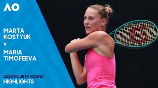 Marta Kostyuk v Maria Timofeeva Highlights | Australian Open 2024 Fourth Round