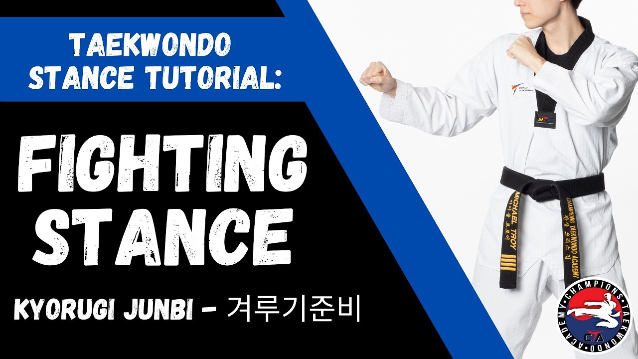 Karate Fighting Stance Woman And Man In Kimono Standing In Fight