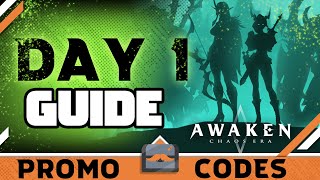 START HERE! ALL PROMO CODES! Day 1 Beginners Guide - Awaken: Chaos Era