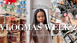 VLOGMAS | Candle Shopping + Deep Cleaning + DIY Silk Press \u0026 More!