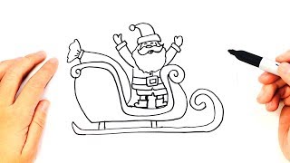 How to draw a Santa Claus Sleigh for Kids