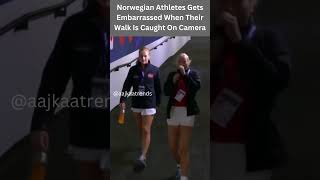 Norwegian Athletes Embarrassed When Their Walk Is Caught on Camera #caughtoncamara#norwegian #shorts