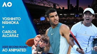 LIVE | Yoshihito Nishioka v Carlos Alcaraz | AO Animated | Australian Open 2025