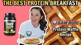 THE BEST PROTEIN BREAKFAST | 6am Run Protein Waffle Recipe