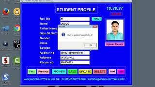 Create Save Update Delete and Search Student Profile Using Visual Basic 6.0 and Ms Access Database