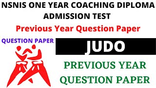 NSNIS JUDO ADMISSION TEST 2021 || NSNIS JUDO PREVIOUS YEAR QUESTION PAPER 2020