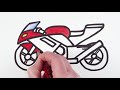 how to draw a motorcycle drawing and coloring for beginners