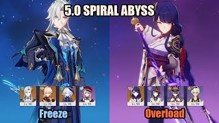 C0R1 Neuvillette Freeze \u0026 C2R1 Raiden Overload | Spiral Abyss 5.0 | Genshin Impact