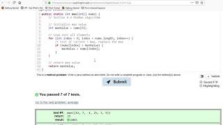 Building Java Programs Chapter 7 Self-Check 7.10 max