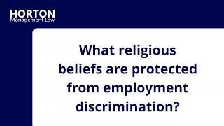 Protected Employee Religious Practices