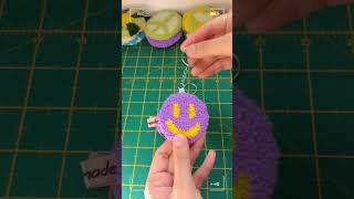 HOW TO PUNCH NEEDLE FOR BEGINNERS~EASY PUNCH NEEDLE~DIY KEYCHAIN EASY #punchneedle #shorts