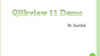 Qlikview Online Training Demo