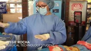 Surgical tech student at Springfield Technical Community College