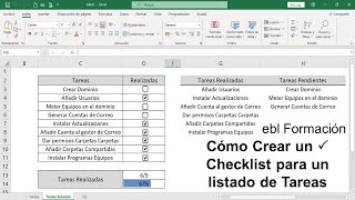 Cómo crear ✔ Checklist para un listado de Tareas sin Función FILTRAR (Lista de verificación)