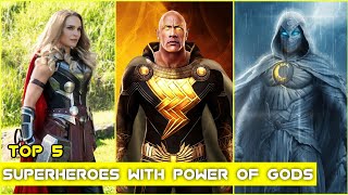 Top 5 Superheroes With Power of Gods | MCU-DCEU | #shorts #marvel #youtubeshorts #trending