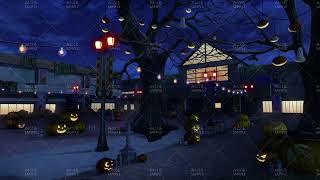 【動く背景】闇夜の駅前ハロウィン街【SAMPLE】autumnhw bg020 nn sample / motion background