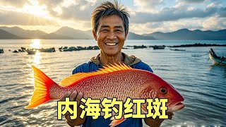 陰雨天氣來內海釣魚，低成本高回報全憑運氣，這次釣到了紅斑魚直接賺個三兩千