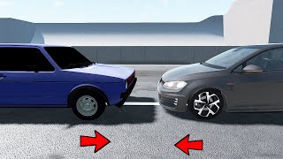 VW Golf Mk1 vs. VW Golf Mk7 CRASH TEST - Realistic Car Crashes (BeamNG Drive)