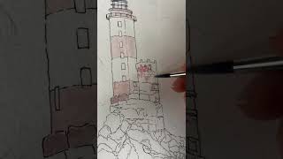Watercolor - Lighthouse ! #watercolor #art #ink