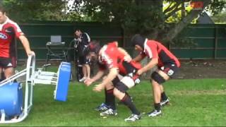 Rugby Coaching Scrum Sled Training with the Crusaders