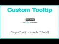 Create a Custom Tooltip HTML CSS | How to create Tooltip | Codser Run