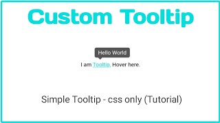 Create a Custom Tooltip HTML CSS | How to create Tooltip | Codser Run