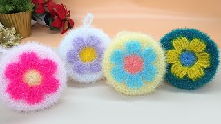 꽃호빵수세미뜨기 / 코바늘 수세미 /  Crochet Dish Scrubby / flower crochet