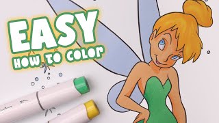 DISNEY Coloring Pages | How to Color Tinkerbell