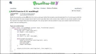Java Practice It || 6.10 wordWrap2 || file processing, nested while loop, .subString(), Strings