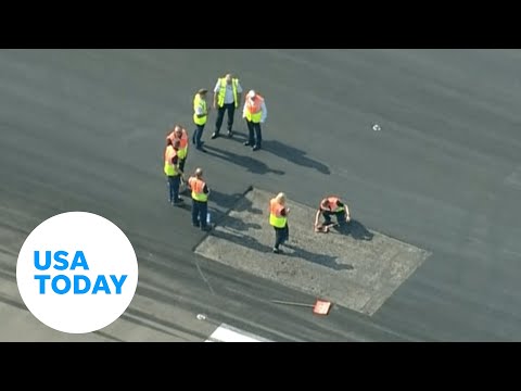 Highest temperature ever recorded in UK melts tarmac at London airport USA TODAY #Shorts