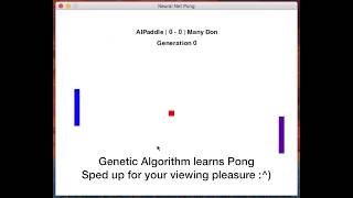 Genetic Algorithm Learns Pong