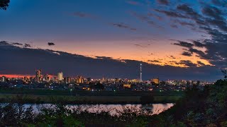 【4K】タイムラプス 夕暮れ～夜景 里見公園 市川市 千葉県 Timelapse JAPAN