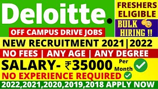 🔴Deloitte Off Campus 2022 |2021🔥🔥|2020 Bulk Hiring |Deloitte National Level Assessment |Analyst Jobs