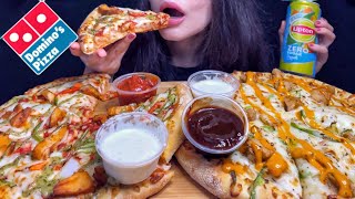 ASMR DOMINO’S CHEESE BURST + CHICKEN PIZZA MUKBANG (No Talking) EATING SOUNDS