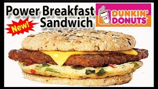 Dunkin' Donuts | Power Breakfast Sandwich | Taste Test & Review | JKMCraveTV