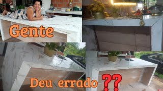 Ilha de concreto  com cerâmica  #×penicula  na cozinha #× passo a passo