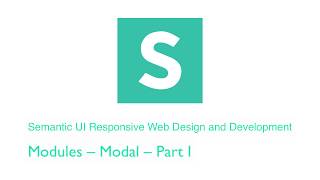 Semantic UI: Modules – Modal – Part I