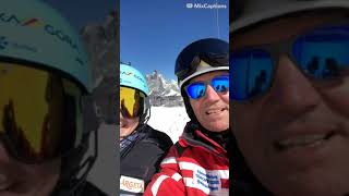 Meta Hrovat Slovenian Alpine Skier Skiing Training in Zermatt Matterhorn Cervinia Glacier