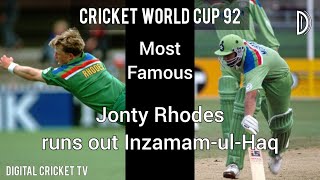 Most Famous Jonty Rhodes run out Inzamam ul Haq / Cricket World Cup 1992 / DIGITAL CRICKET TV