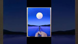 Moonlight Scenery | Easy Acrylic Painting #shorts