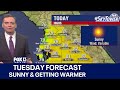 Tampa weather | Warmer & sunny Tuesday