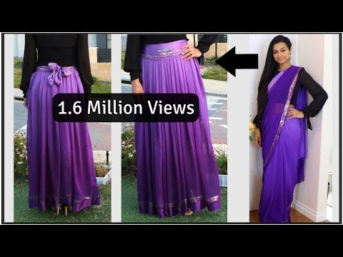 DIY | Convert Saree into Skirt | Convert Saree into Dress DIY | Convert Saree into Skirt | Convert Saree into Dress