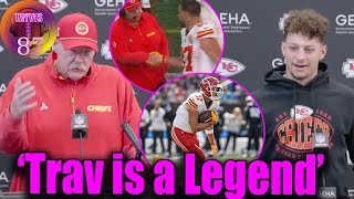 HC Andy Reid & Mahomes admire Travis' Rec YDS by TE Alltime in post-game interview