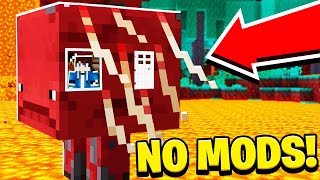 How to LIVE Inside a STRIDER in Minecraft Tutorial! (NO MODS!)