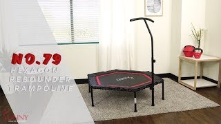 Sunny Health & Fitness No.079 Hexagon Rebounder Exercise Trampoline with Handlebar