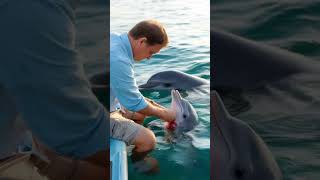 A touching story about a mother dolphin asking for help from people on a boat to rescue her calf