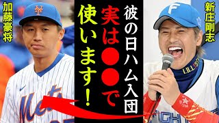 加藤豪将の日ハム入団の裏事情に驚愕！新庄剛志「彼は●●で使うために入団しました！」MLBドラフト２位の逆輸入大物内野手のベールに包まれた実力とは！？【プロ野球】