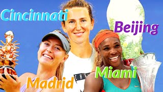 Top 10 Tennis Players with Most WTA1000 Titles (WTA 2010 - 2021)
